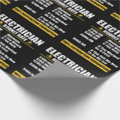 Electrician Hourly Rate Funny Lineman Dad Retro Cadeaupapier (Hoek)