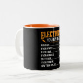Electrician Hourly Rate Tweekleurige Koffiemok (Voorkant links)