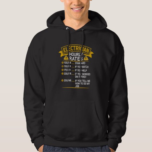 Electrician Hourly Rates Charges Lineman Circuit C Hoodie (Voorkant)