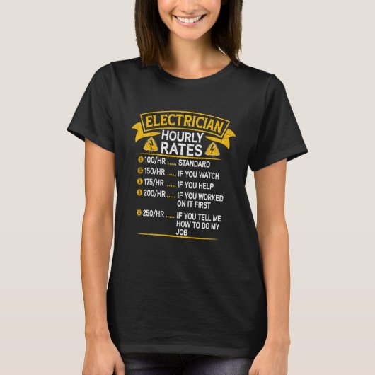 Electrician Hourly Rates Charges Lineman Circuit C T-shirt (Voorkant)