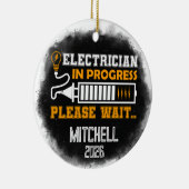 Electrician In Progress Graduation Keramisch Ornament (Rechts)