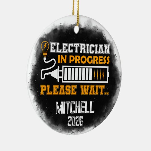 Electrician In Progress Graduation Keramisch Ornament (Rechts)