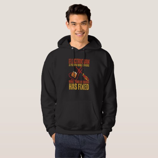 Electrician Jokes For Husband Electrical Engineer Hoodie (Voorkant volledig)