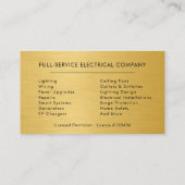 Electrician Metal Black Gold Handyman Contractor Visitekaartje (Achterkant)