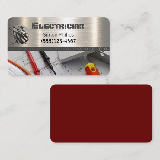 Electrician Metal Handyman Business card Visitekaartje (Voorkant / Achterkant)