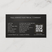 Electrician Metallic Black Gold Electrical Service Visitekaartje (Achterkant)