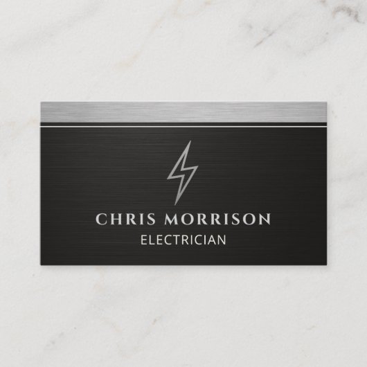 Electrician Metallic QR Code Visitekaartje (Voorkant)