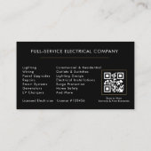 Electrician – Modern Black Gold Electrical Service Visitekaartje (Achterkant)