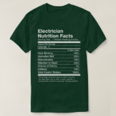 Electrician Nutrition Facts List Funny T-shirt (Design voorkant)