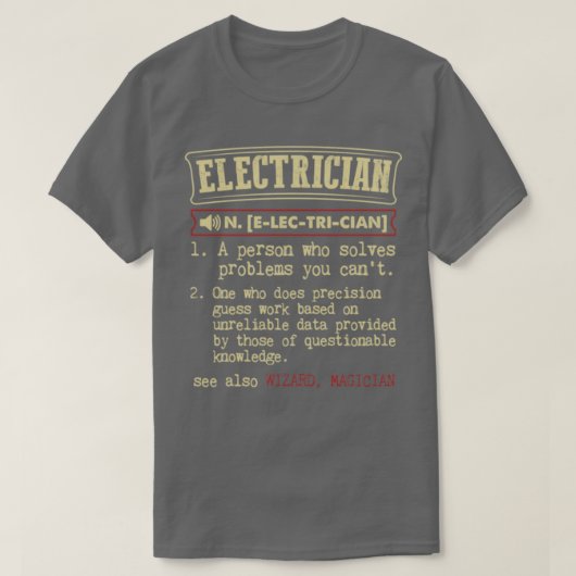 Electrician see also Wizard Magician  T-shirt (Design voorkant)