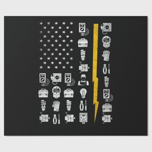 Electrician US Flag Tools for Electricians Cadeaupapier (Vlak)