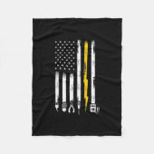 Electrician US Flag Tools for Electricians  Fleece Deken (Voorkant)