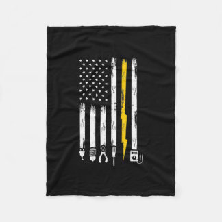 Electrician US Flag Tools for Electricians  Fleece Deken