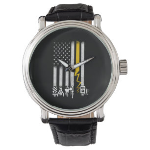 Electrician US Flag Tools for Electricians Horloge