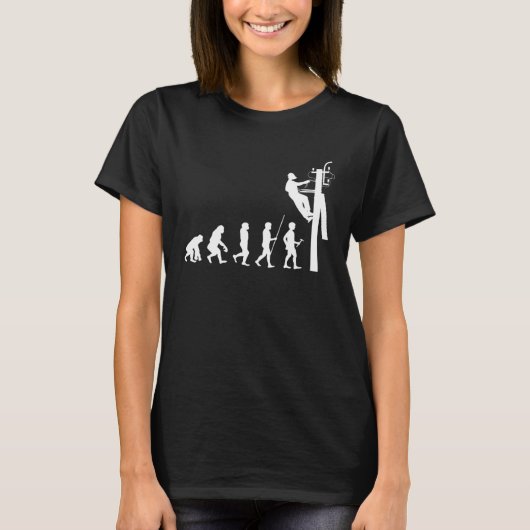 Electrician Worker Evolution Electricity  & Worker T-shirt (Voorkant)