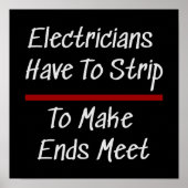 Electricians Joke Funny Novelty Humor Electrical Poster (Voorkant)