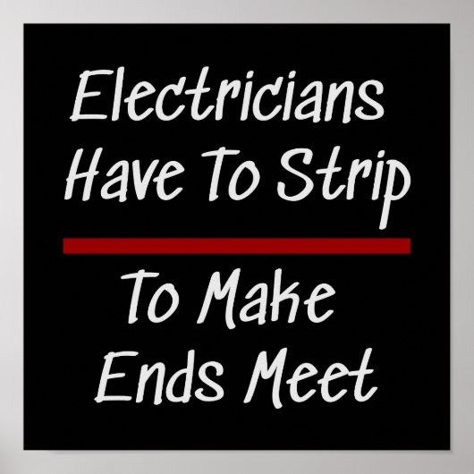Electricians Joke Funny Novelty Humor Electrical Poster (Voorkant)