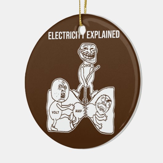 Electricity Explaated Electricity Physics Nerd Keramisch Ornament (Links)