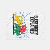 Electricity Explained Funny Cat Physics Humor Scie Fleece Deken (Voorkant (Horizontaal))