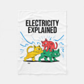 Electricity Explained Funny Cat Physics Humor Scie Fleece Deken (Voorkant)
