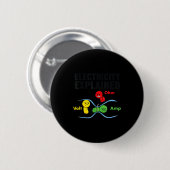 Electricity Explained Funny Geeky Physics Humor Sc Ronde Button 5,7 Cm (Voorkant /achterkant)