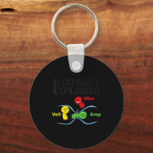 Electricity Explained Funny Geeky Physics Humor Sc Sleutelhanger (Voorkant)