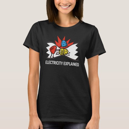 Electricity explained ohms volts amps t-shirt (Voorkant)