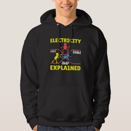 Electricity Explained Volt Ohm AMP  Electricity Sc Hoodie (Voorkant)