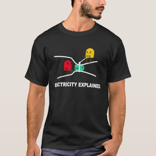 Electricity Explated Physics Nerd Teacher School T-shirt (Voorkant)