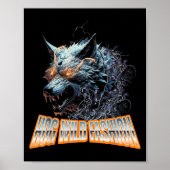 Electrified Wolf Chaos Animal Rage Energy  Poster (Voorkant)