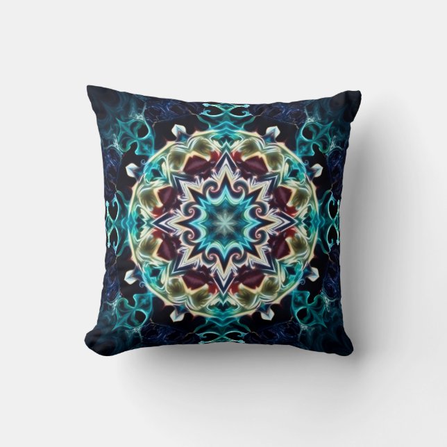 Electrifying Blue Throw Pillow Kussen (Voorkant)