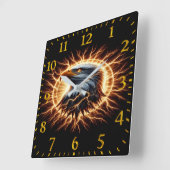 Electrifying Eagle Vierkante Klok (Hoek)