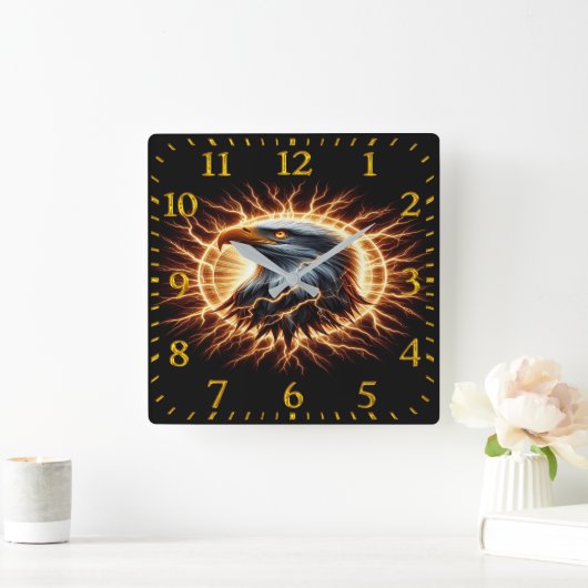 Electrifying Eagle Vierkante Klok (Huis)