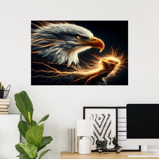 Electrifying Majesty Bald Eagles Poster (Thuiskantoor)