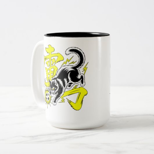 Electrifying Thunder Cat Soccer Mug Tweekleurige Koffiemok (Voorkant links)