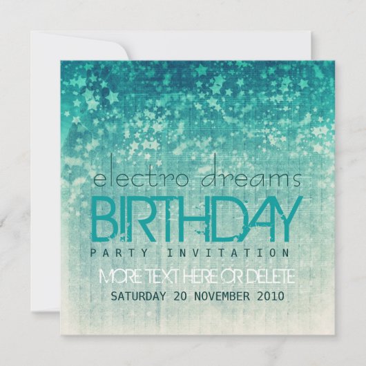 Electro Dreams Party Birthday Uitnodiging (Voorkant)