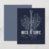Electro gitaar met hart en muzieknoten kaart (Voorkant / Achterkant)