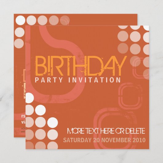 Electro Grunge dansfeest verjaardagsuitnodiging Kaart (Voorkant / Achterkant)