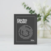 Electro Maze 90s Techno T-shirt Briefkaart (Staand voorkant)