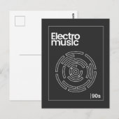 Electro Maze 90s Techno T-shirt Briefkaart (Voorkant / Achterkant)