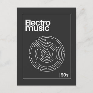 Electro Maze 90s Techno T-shirt Briefkaart