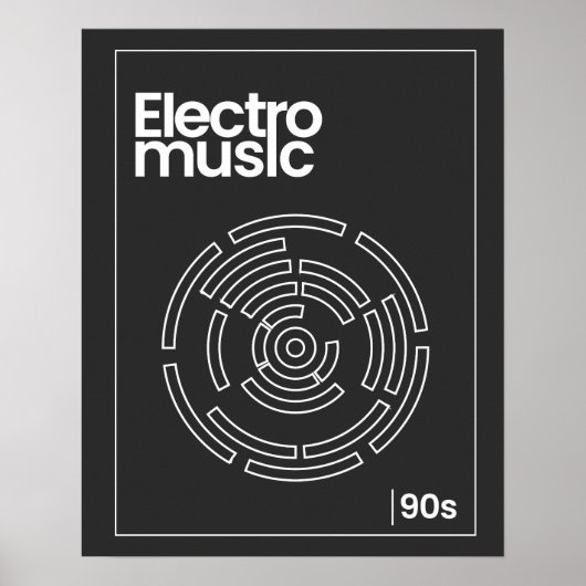 Electro Maze 90s Techno T-shirt Poster (Voorkant)