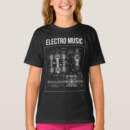 Electro muziek poster ontwerp t-shirt (Voorkant)