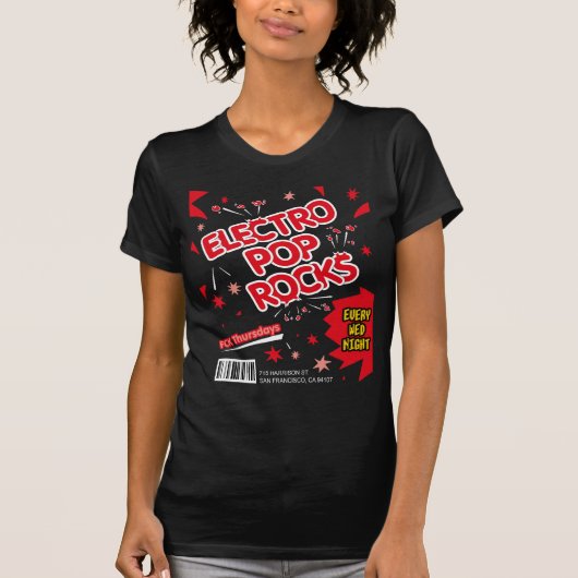 Electro Pop Rocks Snoep Red T-Shirt (Voorkant)