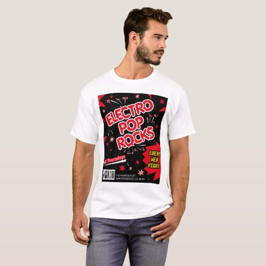 Electro Pop Rocks Snoep Red T-Shirt (Voorkant volledig)
