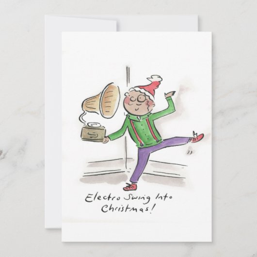 Electro Swing naar Kerstmis Kaart (Voorkant)