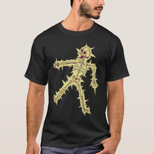 Electrocuted Skeleton Halloween T-shirt (Voorkant)