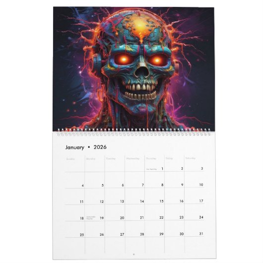 Electrohead AI Art Kalender (Jan 2026)