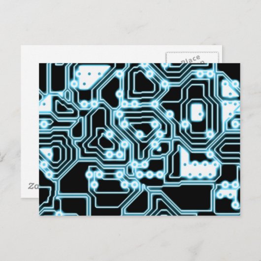 ElecTRON - Blauw / zwart Briefkaart (Voorkant / Achterkant)