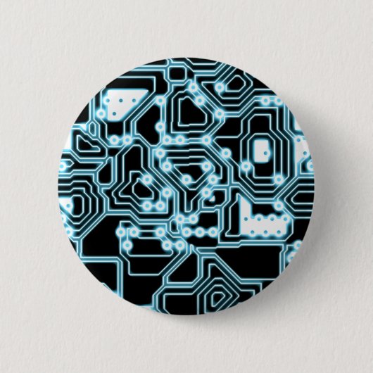 ElecTRON - Blauw / zwart Ronde Button 5,7 Cm (Voorkant)